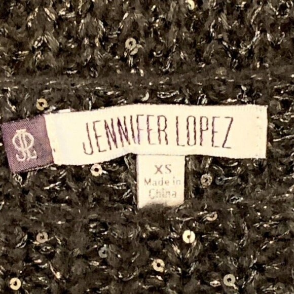 Jennifer Lopez Sequin Sweater XS Gray 193C - Picture 10 of 12
